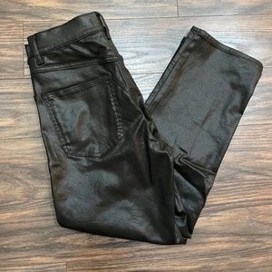 Express coated black straight ankle jeans 4S